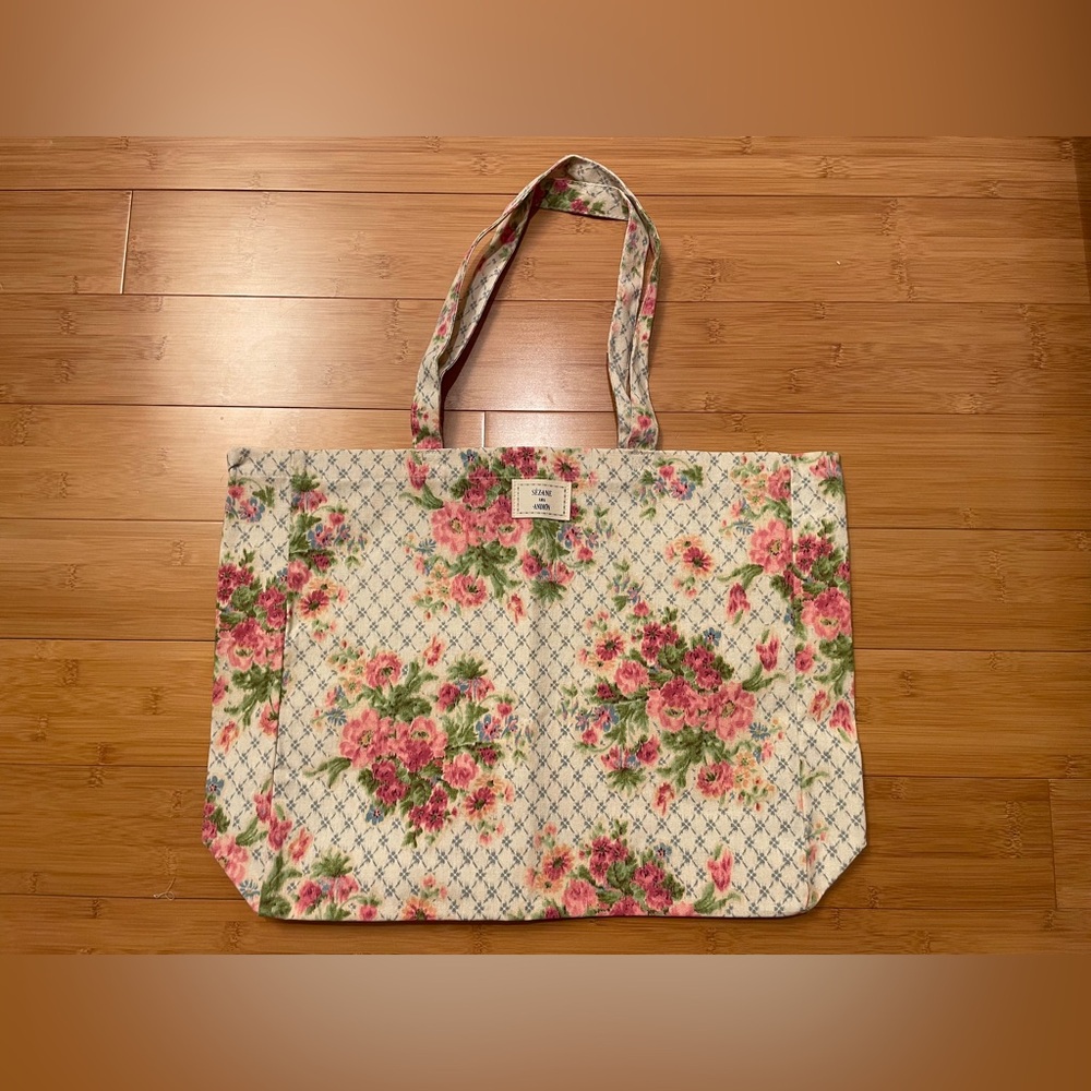New Sézane x Andión Tote Bag in Pink Flowers